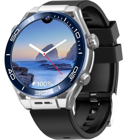 XUCS Smart Watch da Uomo, Smartwatch con Scheda SIM 4G (rispondi/effettua Chiamata), Schermo da 1,52 HD Doppia Fotocamera Supporta Videochiamate, 4G RAM+64 GB Rom, Impermeabile IP68