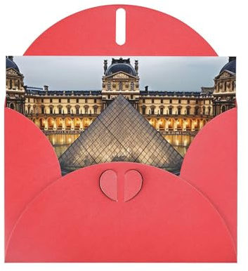 Louvre Museum in Paris Grußkarten mit Umschlägen, einzigartiges Design, Blanko-Notizkarten, 10,2 x 15,2 cm, Pop-Up-Karten für alle Anlässe, Geburtstagskarte