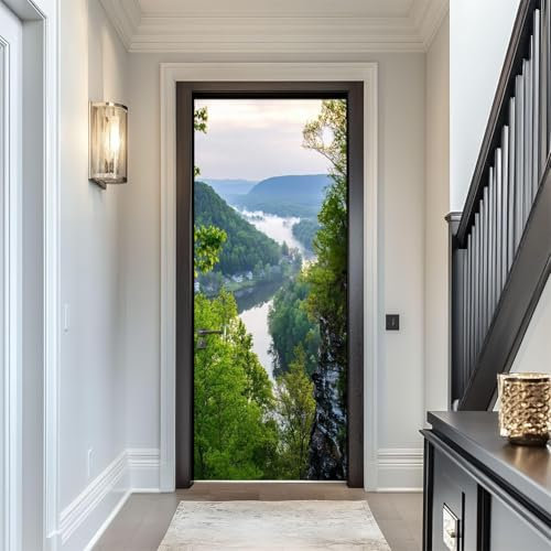 3D Adesivo per Porta Natura Adesivi Porte Interne, Adesivo per Porte Natura Murale Carta da Parati, Autoadesivo Camera da Letto Soggiorno Parete Arredo Casa Poster Parati 77 x 200 cm q.3026