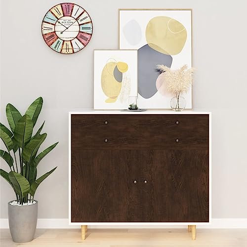 Pellicola autoadesiva per mobili, 500 x 90 cm, in PVC, decorazione per finestre, colore: rovere scuro