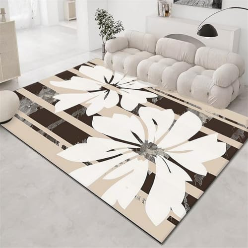 RUGMRZ Tapis Salon Pas Cher 300X400Cm Deco Interieur Maison 32 D'Entr¨¦E De Sol Enfant Gaming Ligne Stéréoscopique Minimaliste Résistant À La Saleté Facile Traiter Blanc