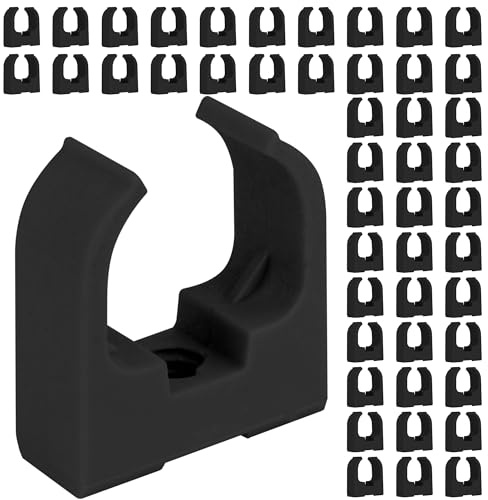 Boltza® Saddle Cable Clips for 16mm Conduit – Black or White – Screw Mount – Pack of 10 or 50 (50, Black)