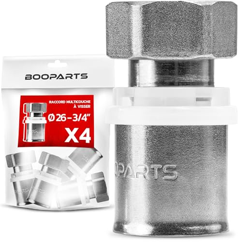BOOPARTS – 4 Pièces – Raccord Multicouche Tournant à Sertir Ø26–F3/4 (20/27) | Union Femelle Contour TH | Raccord Plomberie Étanche et Durable pour Tuyaux Multicouches PEX PER Composites