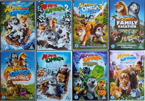 ALPHA AND OMEGA 1-8 COMPLETE COLLECTION 1-3. ALPHA AND OMEGA 1 + 2 + 3 / 4. FAMILY VACATION / 5. DINO DIGS / 6. THE BIG FREEZE / 7. LEGEND OF THE SAW TOOTH CAVE ... = ULTIMATE 8x DVD SET