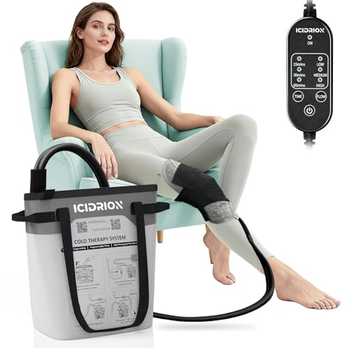 Machine de thérapie par le froid, machine à glace programmable pour genou après chirurgie, système de récupération portable de remplacement du genou, soulagement de la douleur de cryothérapie avec
