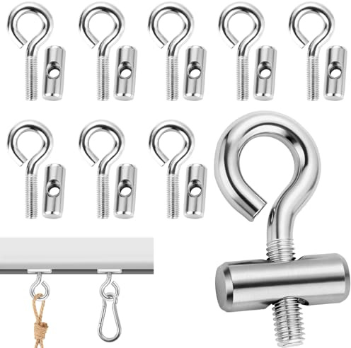 Yaunming 8 Stück Kederstopper 8-10mm, Kederschiene Zubehör, Edelstahl 304 mit Karabiner, Camping Blockierungskit für Wohnmobil, Wohnwagen, Campervan, Campingzelt und Boot
