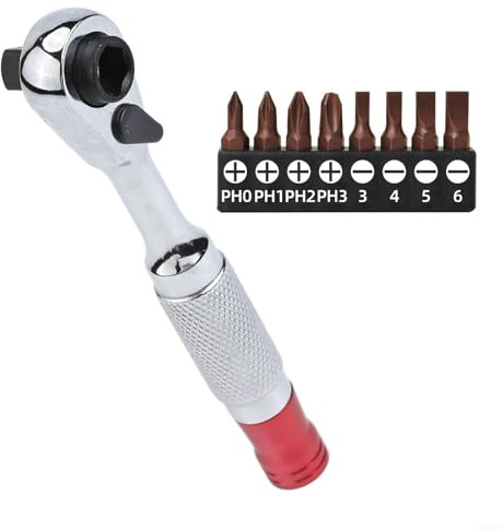 Steckschlüssel Ratschenschlüssel 14 Zoll mit Doppelkopf für Torx Hex Kreuz Schraubendreher Bits für Automotive Reparatur (PH+SL)