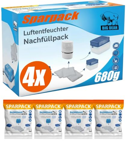 Luftentfeuchter Nachfüllpack 4 x 680 Gramm Premium Granulat