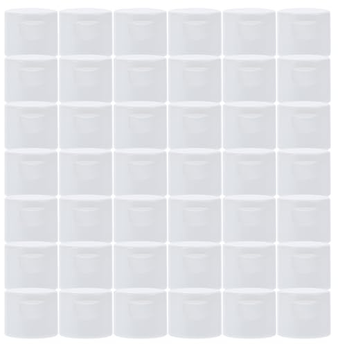 DOITOOL Bouchons pour Bouteille d'eau Sport 28/410 en Plastique Blanc 50 Pièces, Bouchons à Vis Anti-Fuite à Pousser-Tirer, Couvercles Réutilisables Compatibles Gourde Randonnée et
