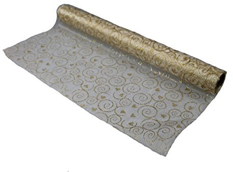 Tischläufer 50 cm Breit, 5 m Lang, Tischband und Tischdekoration für Party, Geburtstage, Hochzeiten, Taufe (Beige)