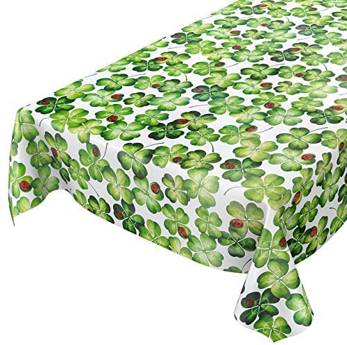 ANRO Tovaglia cerata, lavabile, motivo: coccinella e trifoglio, 100 x 140 cm