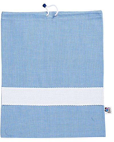 Filet AMAS05/09 Bolsa guardería a Cuadros, Algodón, Cielo/Azul Claro, 42 x 34 cm