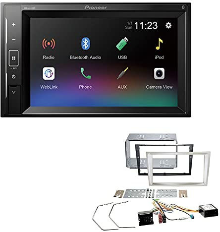 Pioneer DMH-A240BT 2-DIN Autoradio Bluetooth USB passend für Opel Astra H 2004-2010 Satin Stone