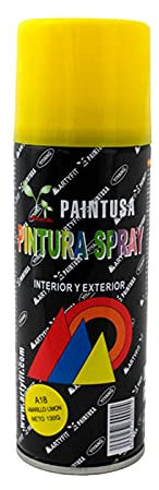 Montoro - Bombe de peinture en spray jaune citron A18 200 ml, convient pour de nombreuses surfaces intérieures et extérieures. Peinture en spray, valable pour différents matériaux de 17 x 5 x 5 cm