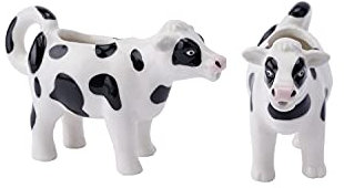 CGB Giftware | Mini jarra de leche de vaca | Capacidad para 30 ml | Accesorio de cocina | Blanco y Negro | En caja de regalo | Gama Loft | GB05791
