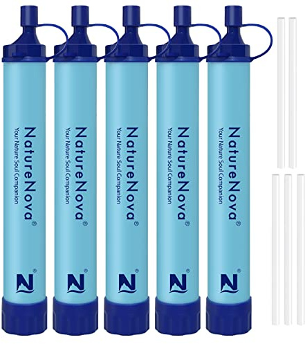 Filtro de agua personal de paja portátil para exteriores, equipo de supervivencia de emergencia, soluciones de agua, equipo táctico para senderismo, camping, viajes, caza, pesca, excursiones