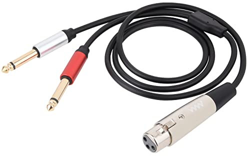 innov8 XLR 3Pins Female to Dual 2 x 6.35mm 1/4 TS Mono Y Splitter Microphone Cable - 1m