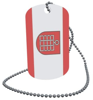 U24 Dog Tag Erkennungsmarke ID Tag an Kette Flagge Mainz OT Ebersheim Alu 30 x 50 mm