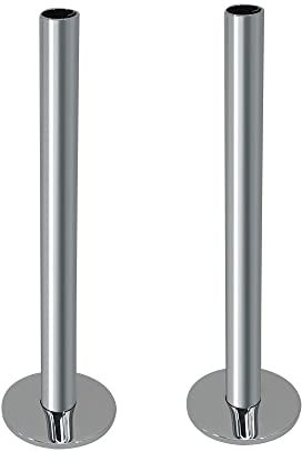 Warmehaus Warmehaus 15mm 2 x Chrome Radiator Pipes and Pipe Collars Sleeves