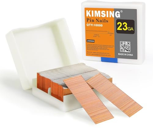 KIMSING P625 Chiodi a spillo in rame, calibro 23 10000 PCS/scatola, perni senza testa di 25 mm di lunghezza adatti a chiodatrici pneumatiche e a spillatrici ad aria compressa