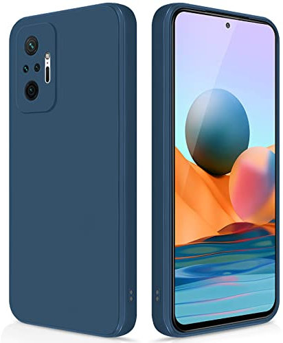 GiiYoon Coque pour Xiaomi Redmi Note 10 Pro/Note 10 Pro Max Case en Silicone, Etui de Protection Antichoc Etui Housse Silicone Ultra-Mince avec Couche Intérieure en Fibre, Bleu