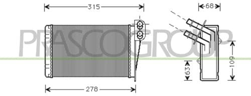 (B0BBSPR9MP) in unserem Katalog. Ändern Sie das Produktattribut in PRASCO Wärmetauscher Innenraumheizung RN320H001