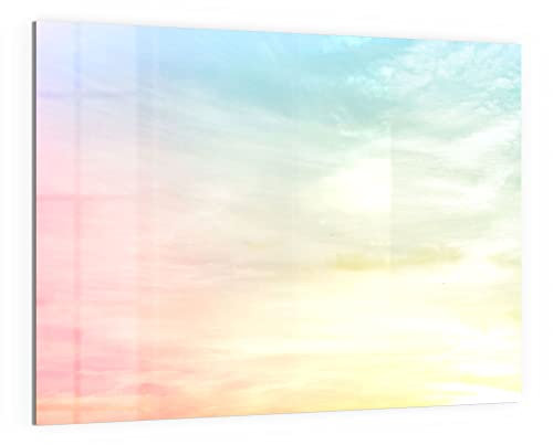 DEQORI Glas-Magnettafel | 120x90 cm groß | Motiv Pastelliger Himmel | Memo-Board aus Glas | Magnetboard inkl. Magnete, Stift & Tuch für Küche & Büro | Tafel magnetisch & beschreibbar