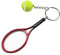 RIXERKOCb Mini Tennisschläger Schlüsselanhänger mit Schlüsselring, Neuheit und modische Legierung Tennisball Split Ring Schlüsselhalter für Sportliebhaber Team(Rot)