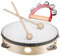 Vaguelly Kinder Percussion Set, Handtrommel Tambourin mit 2 Schlägel + Schellenkranz Glockenkranz mit 5 Metall-Schellen, Schlagwerk Instrumente für Kinder Erwachsene