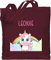 Baumwolltasche - Einhörner - Süßes Einhorn mit Name personalisiert I Unicorn - Unisize - Bordeauxrot - kinder stoffbeutel kindergarten wechselkleidung kita tasche unicorns regenbogen beutel