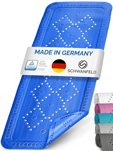 Schwanfeld® [91 x 36cm] Badewannenmatte [EXTRA SICHER] - inkl. extra starken Saugnäpfen - Badematte rutschfest BPA frei - Antirutschmatte Badewanne (Made in Germany) - sichere Rutschmatte Badewanne