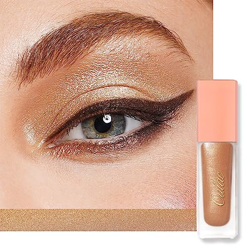 Oulac Liquid Eyeshadow Satin Finish - Multi-Use Brown Eyeshadow Primer & Cream Bronzer | Blendable Smooth Eye Make-up, Crease-Resistant, Non-Greasy, Vegan, Cruelty-Free, Sand (SA01)