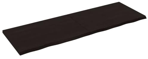 vidaXL Wandregal, Holzregal Regal Handgefertigt mit Baumkante, Wandboard Regalbrett Scharnierdesign, Bücherregal Hängeregal, Dunkelbraun 180x60x(2-4) cm Massivholz Eiche Behandelt
