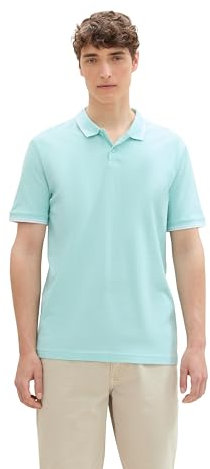TOM TAILOR Denim Herren 1042115 Basic Poloshirt aus Baumwolle, 35258-Classic Light Blue, M