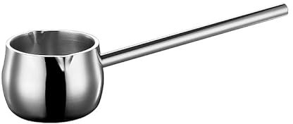 IMEEA Milk Pan 10oz/300ml Coffee Pot Butter Warmer with Long Handle Induction Milk Warmer Pot SUS304 Tri-Ply Stainless Steel Small Saucepan