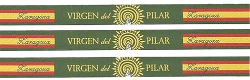 Tiendas LGP - Pulsera Virgen del Pilar - Tela. 3 Unidades, 30 x 1.5 cm. - Fabricado en España