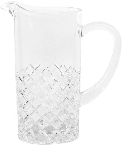 Cut Glass Pitcher Jug Vintage Style Diamond Embossed Glass Jug Juice Jug Cocktail Mixer Water Pitcher Dinner Party
