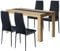 FURNITABLE Esstisch mit 4 Stühlen Esszimmergruppe, 4er Set Esszimmerstühle und Rechteckig Holztisch Essgruppe für Wohnzimmer Küche Büro (140 * 70cm Tisch+4 Schwarz Stühle)