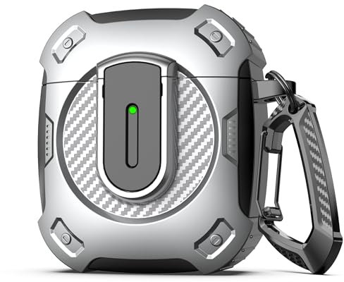 RFUNGUANGO Kompatibel mit AirPods hülle mit Reinigungsset, 2024 Neue Hartschalen-Schutzhülle mit Weltraummotiv, Kompatibel mit airpods 2/1 Generation hülle,Cosmos-Silber