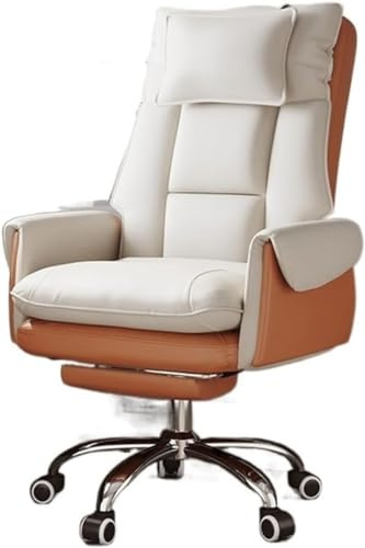 PLJKIHED Managerstühle, Chaiselongue-Gamingstuhl für Stuhl Gamerstühle Büromöbel Individueller Sessel Schreibtischstuhl (Farbe: Weiß Orange) Stabilize