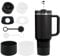 SALUOKE Cup Accessories 8 Pcs, Including 2 Straw Cover Cap, 2 Square Spill Stopper, 2 Round Leak Stopper, 2 Pcs Silicone Boot for Stanley Cup 2.0 40/30oz Tumbler, Cup Not Included (Clear+Black)