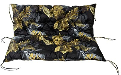 TexDeko® Garden Gartenbankauflage mit Rückenlehne wasserabweisend UV - beständig Bankauflage In- & Outdoor Sitzkissen und Rückenkissen Hollywoodschaukel Sitzpolster (160 x 50 x 50cm Blume)