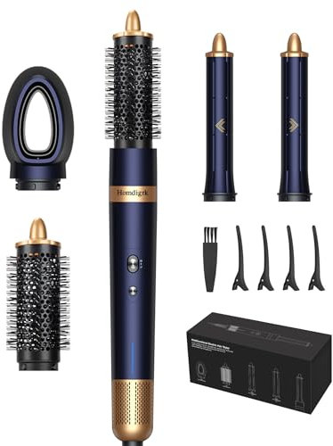 4-in-1 Airstyler, Hairstyler with Auto-Wrap Curling Iron and Blow-Dry Brush, Ionic Hairdryer for Styling, Volumizing, Curling, and Straightening, No Heat Damage, Suitable for Travel and Home