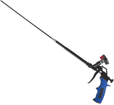 Pistolet isolant en mousse de 63,5 cm - Pistolet distributeur professionnel de mousse en téflon - Pour calfeutrage, remplissage, étanchéité - Bleu
