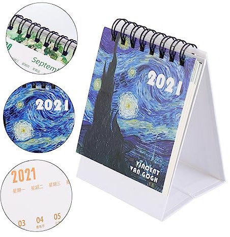 FUNOMOCYA 1 PC Tischkalender Monatskalender Zeltkalender Desktop Kalender Planer Akademischer Kalender 2021 2022 Countdown Kalender Tisch Adventskalender Desktop Stehkalender 2021