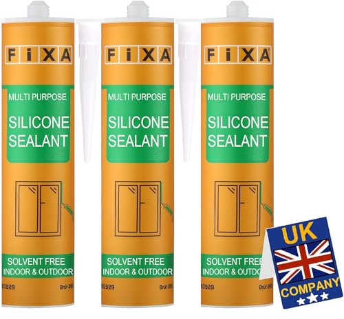 BONDIFY Anti Mould Clear Silicone Sealant Waterproof, Transparent Kitchen and Bathroom Silicone Sealant Clear SOLVENT FREE 3 x 280g, Transparent Window Mastic, Ideal For Shower, Bath, Sink, Window