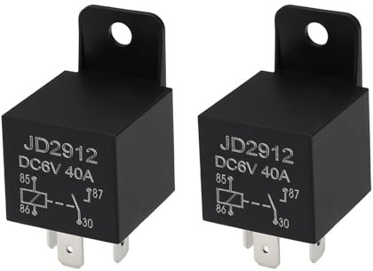 Be In Your Mind Kfz-Relais, 4-polig, 6 V, 40 A, 51,8 x 28 mm, 4-Kontakt-Automobil-Relais, anwendbar für Fahrzeugschaltungen, Funk-Fernbedienungen, Alarmsysteme, 2 Stück