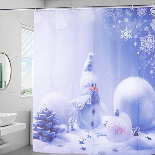 Decorazione Natalizia per Tenda da Doccia Impermeabile per Bagno Tenda da Bagno Impermeabile in Poliestere con 12 Ganci Set Scena Applicabile per il Bagno