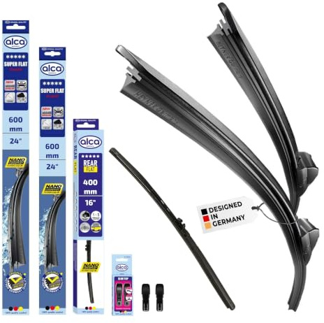 alca® Scheibenwischer Komplettset für VW MULTIVAN T6 | 04.2015 - 03.2023, SUPER FLAT Flachbalkenwischer, extraflaches Design, Flexibel, Nanographitbeschichtung
