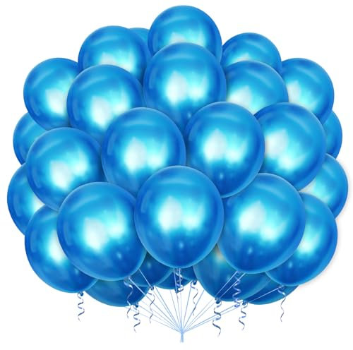 Luftballons Blau,100 Stück Geburtstag Blaue Luftballon,12 Zoll Blaue Latex Ballons,Blau Party Ballo für Blaues Thema Babyparty Hochzeit Geburtstag Junge Party Dek